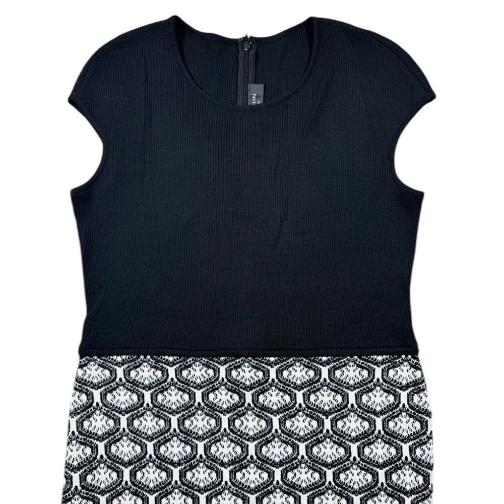 St John Black and White Sheath Dress Size 2 - Picture 5 of 13